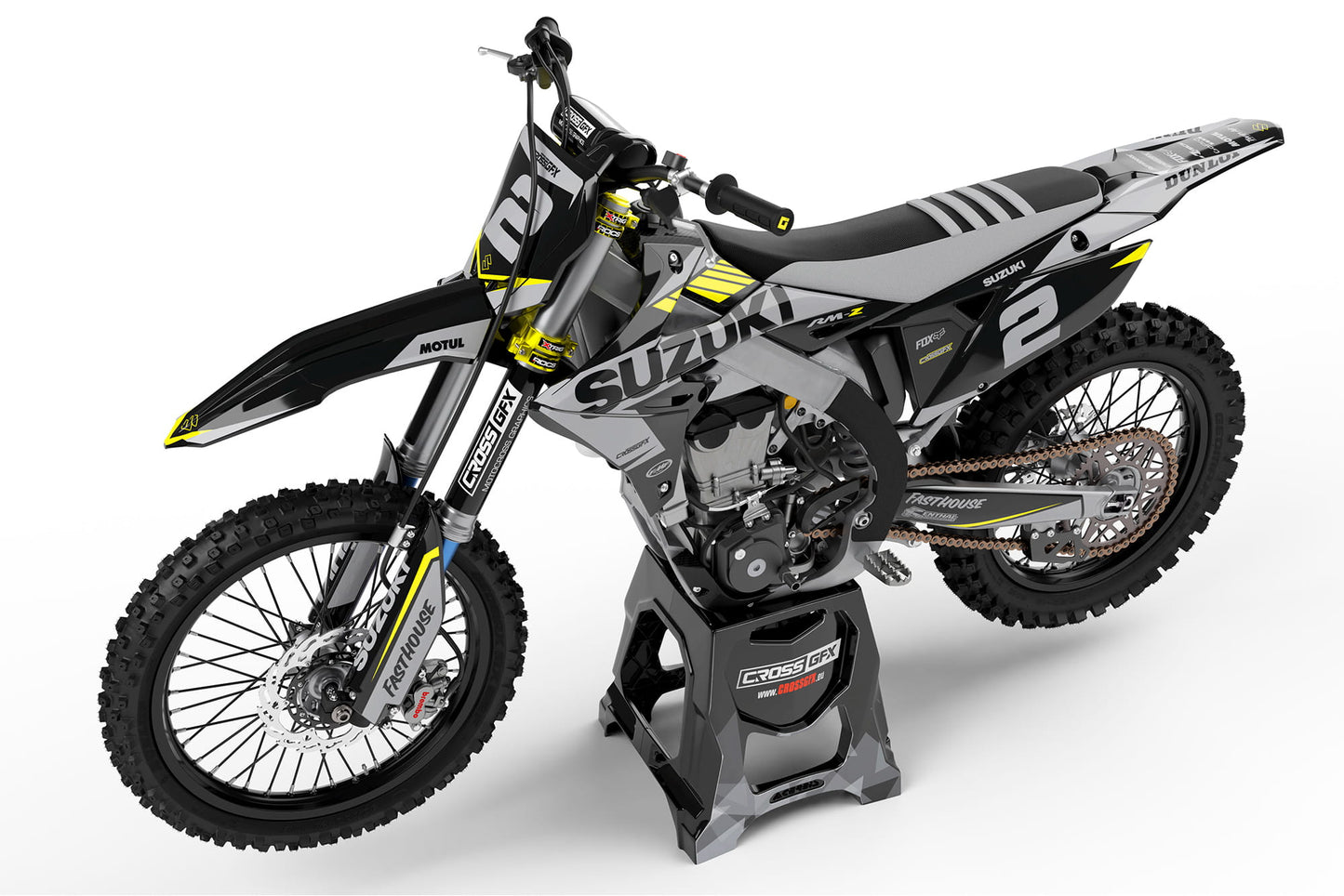 Suzuki Semi-Custom MX Decals 'Blitz' Black Left Side View