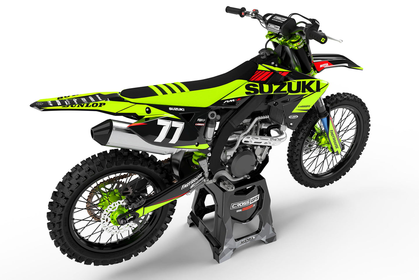 Suzuki Personalized Graphics Kit 'Blitz' Fluorescent Rear View