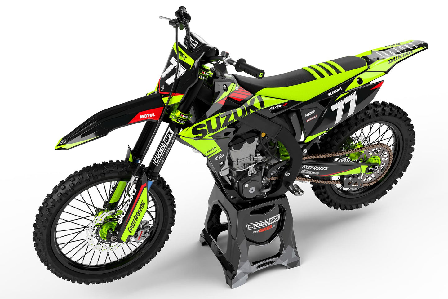 Suzuki Personalized Graphics Kit 'Blitz' Fluorescent Side View