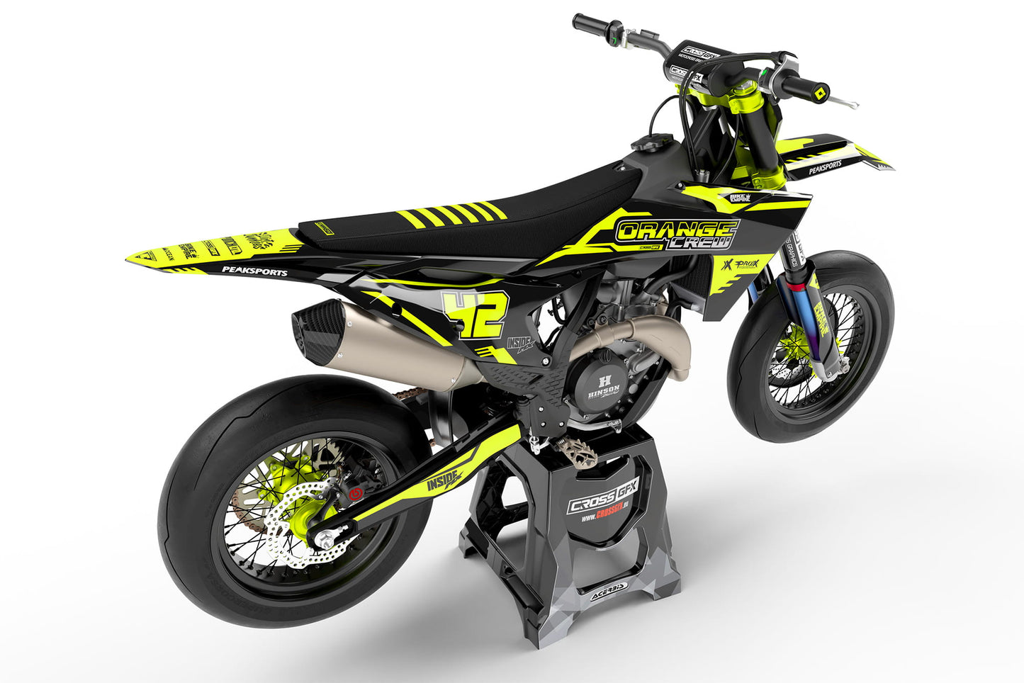 Dirt Bike Graphics Kit for KTM 'VOLT' Fluorescent Rear View