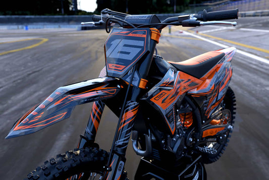 Promotional close-up detail of the Omega Orange semi-custom sticker kit.