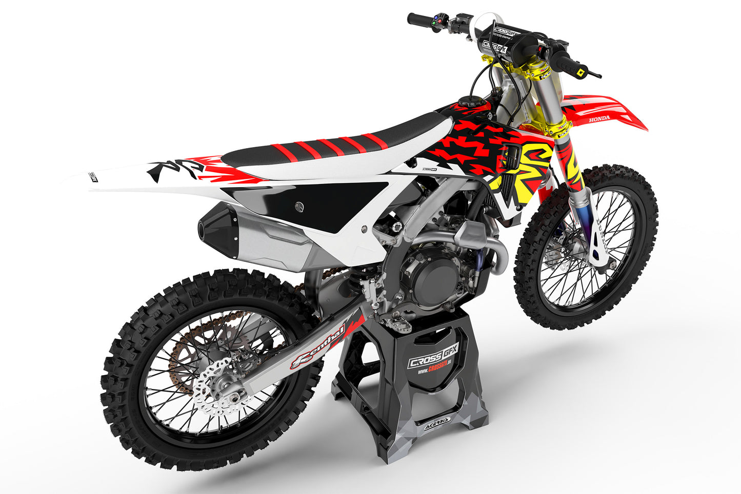 Back View of Honda with Retro 97 Red custom graphics