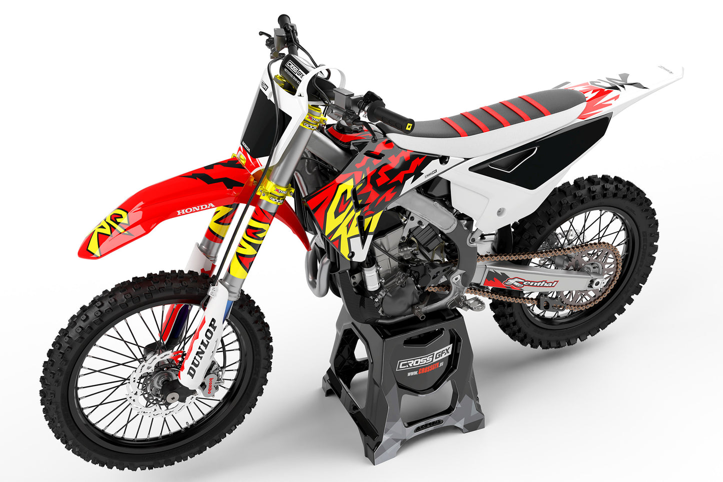 Left View of Honda with Retro 97 Red sticker kit