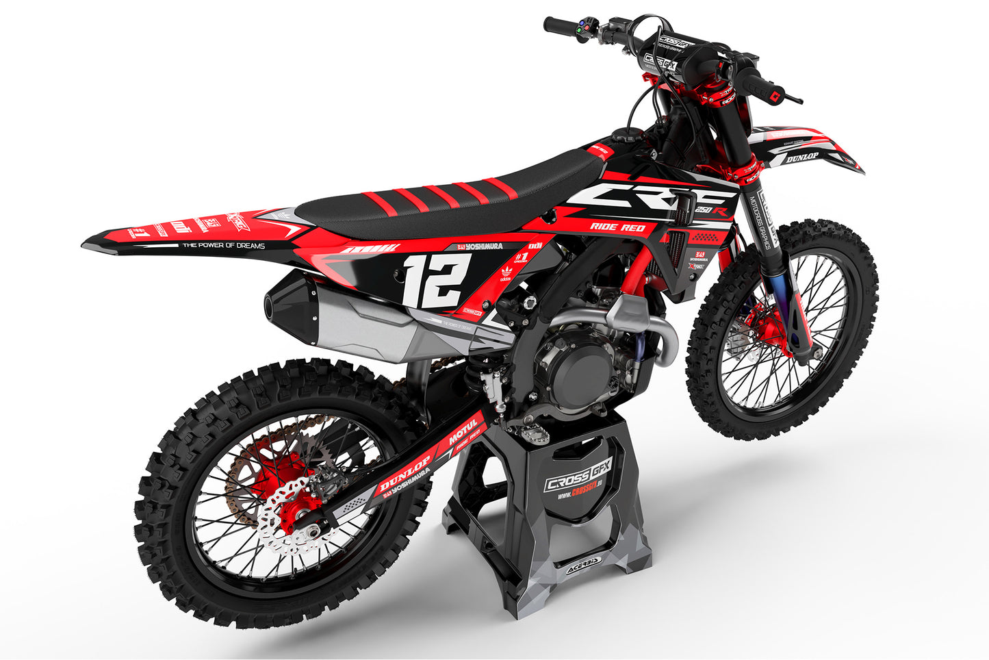 Back View of Honda with Blaze Red decals