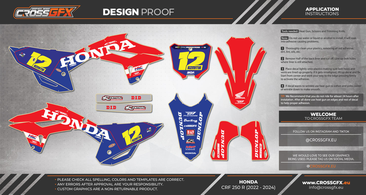 Honda CRF 250 R (2022-2024) Custom Graphics Kit