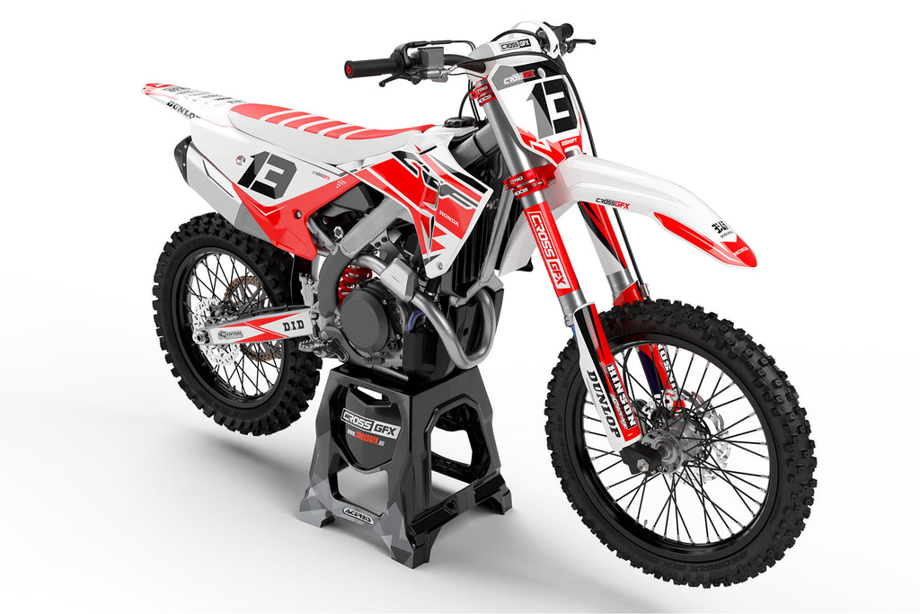Enduro Graphics Kit 'Surge' White for Honda Front View