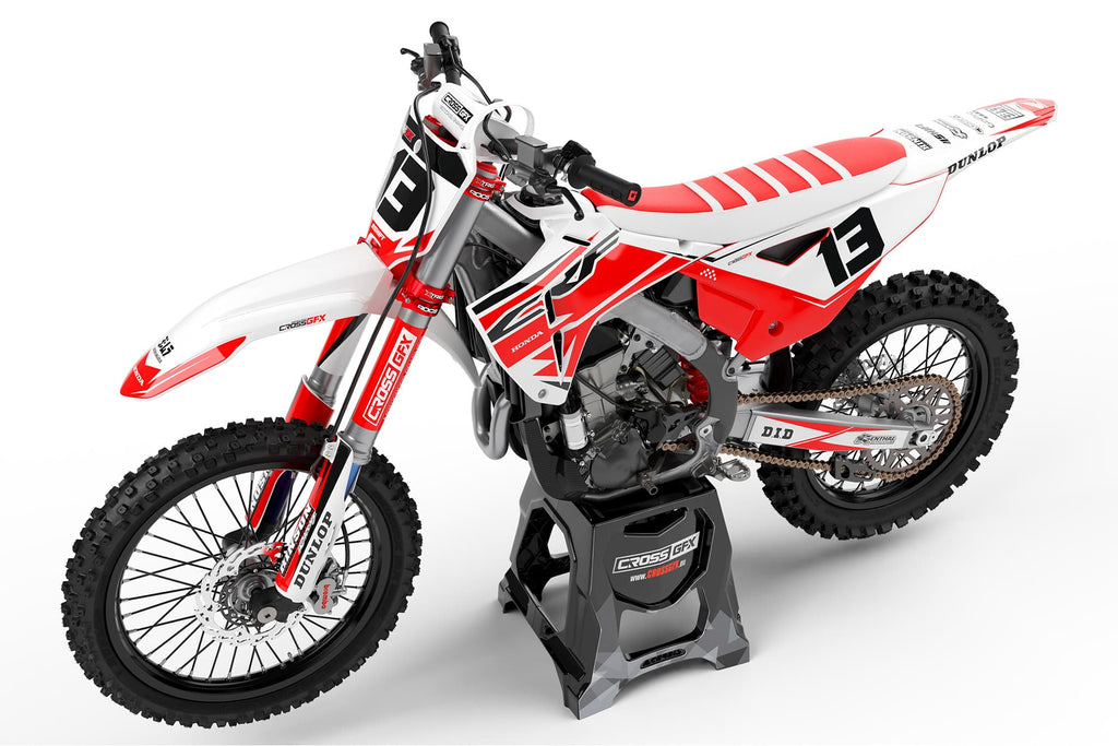Enduro Graphics Kit 'Surge' White for Honda Perspective View