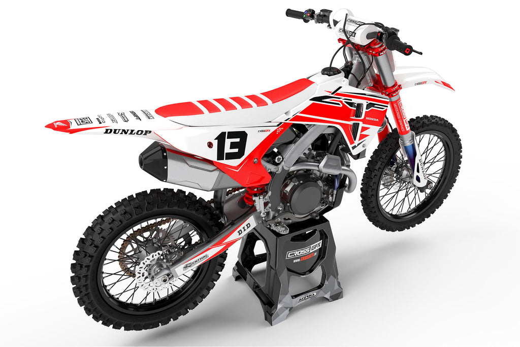 Enduro Graphics Kit 'Surge' White for Honda Back View