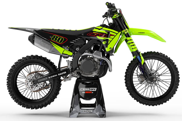 Motocross Decals Kit 'Crisp' Fluorescent for Honda Side View