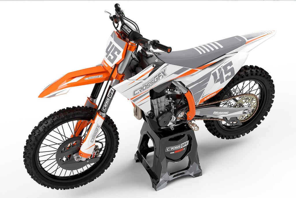 Motocross Graphics Kit for KTM 'Apex' White Left View
