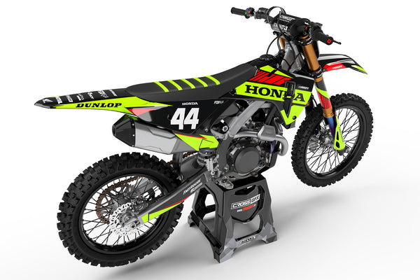 Honda Off-Road Graphics Kit 'Blitz' Fluo Back View