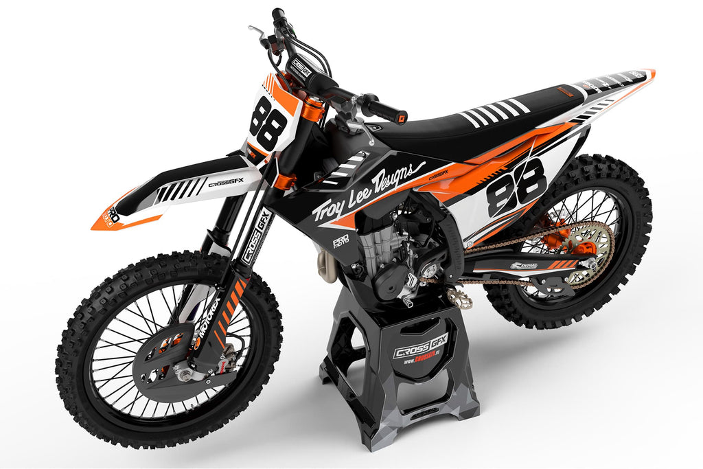 Personalized Graphics Kit for KTM 'PRO' Orange Left Side View