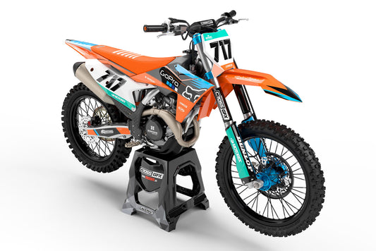 Motocross Graphics for KTM CORD Orange Front View