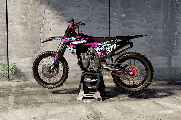 For KTM 50 SX Graphics Kit ELEMENT Black Promo View