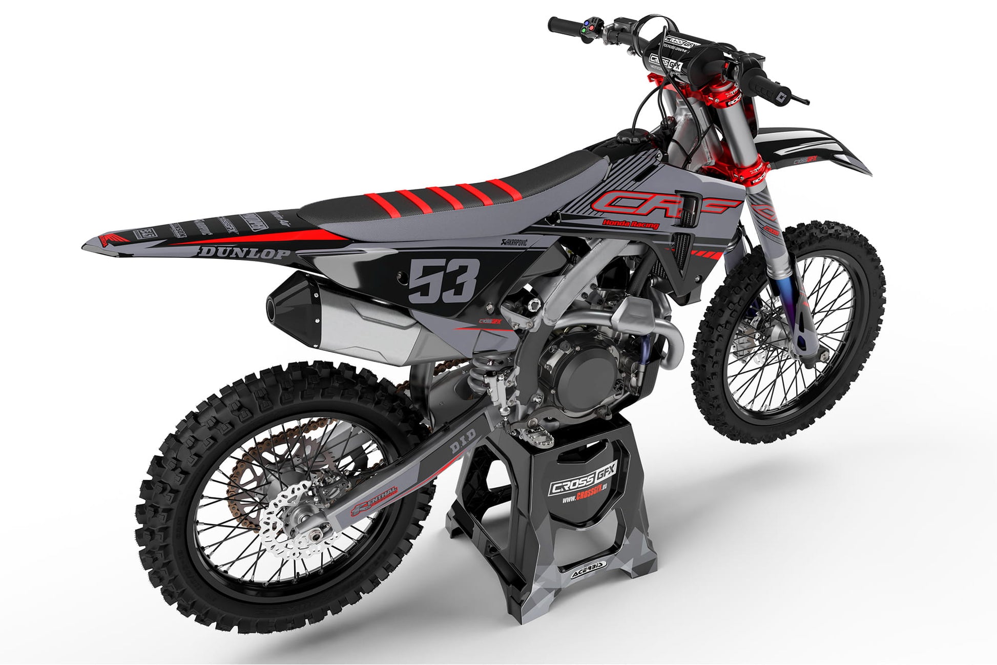 Honda Dirt Bike Graphics 'Force' Black Tail View