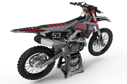 Honda Dirt Bike Graphics 'Force' Black Tail View