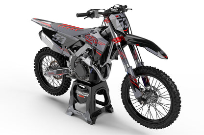Honda Dirt Bike Graphics 'Force' Black Front View