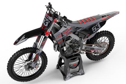 Honda Dirt Bike Graphics 'Force' Black Perspective View