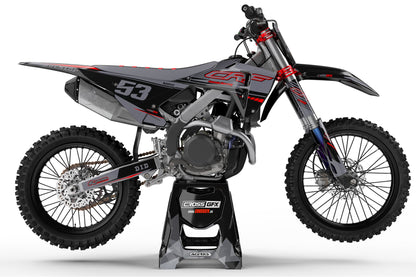 Honda Dirt Bike Graphics 'Force' Black Side View