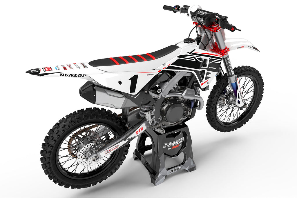 Honda MX Graphics Kit 'Surge' Black Tail View
