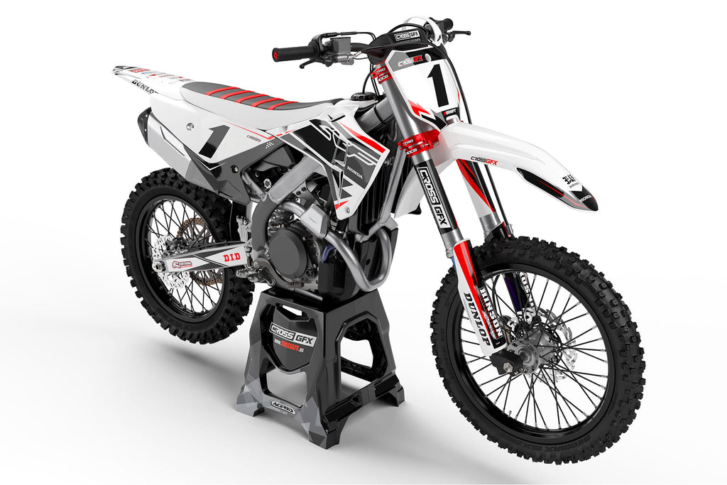 Honda MX Graphics Kit 'Surge' Black Front View