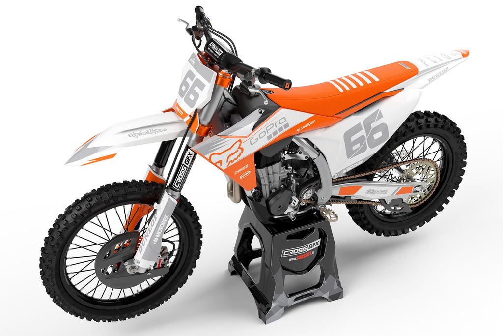 For KTM MX Graphics Kit CORD White Side View