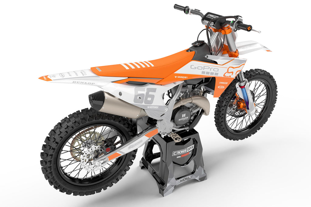 For KTM MX Graphics Kit CORD White Rear View