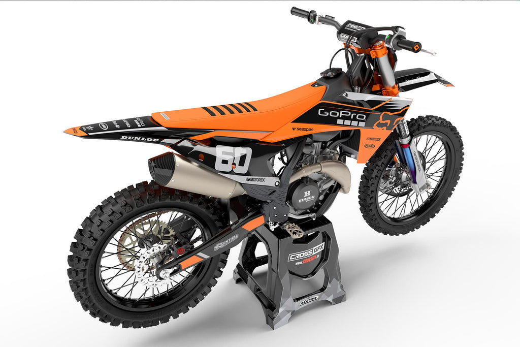 For KTM Dirt Bike Graphics Kit CORD Black Rear View