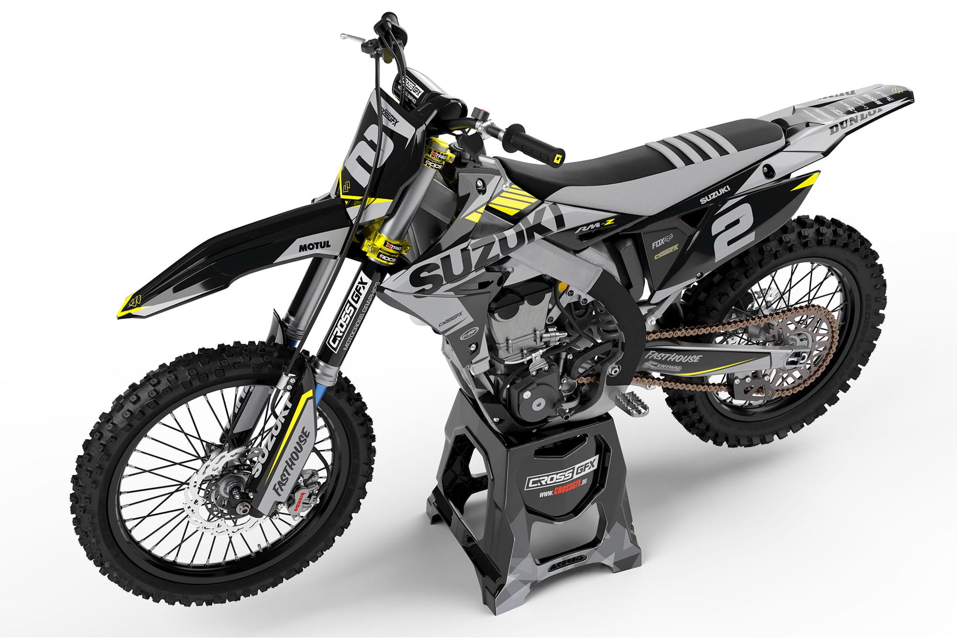 Suzuki Semi-Custom MX Decals 'Blitz' Black Left Side View