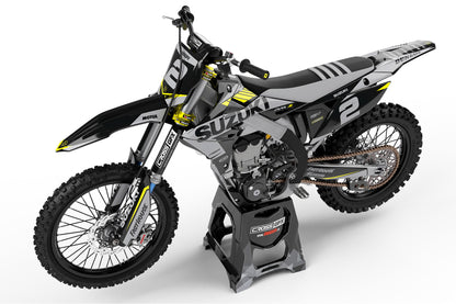 Suzuki Semi-Custom MX Decals 'Blitz' Black Left Side View