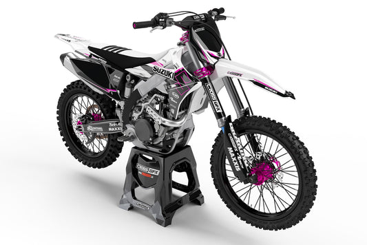 Suzuki Premade Sticker Kit 'Viper' White Front View