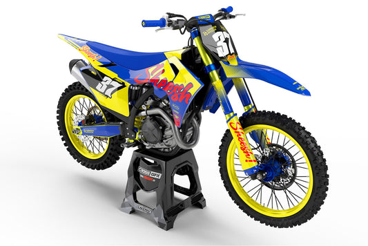 MX Semi-Custom 'Sheesh' Yellow Graphics Kit for GasGas Front View