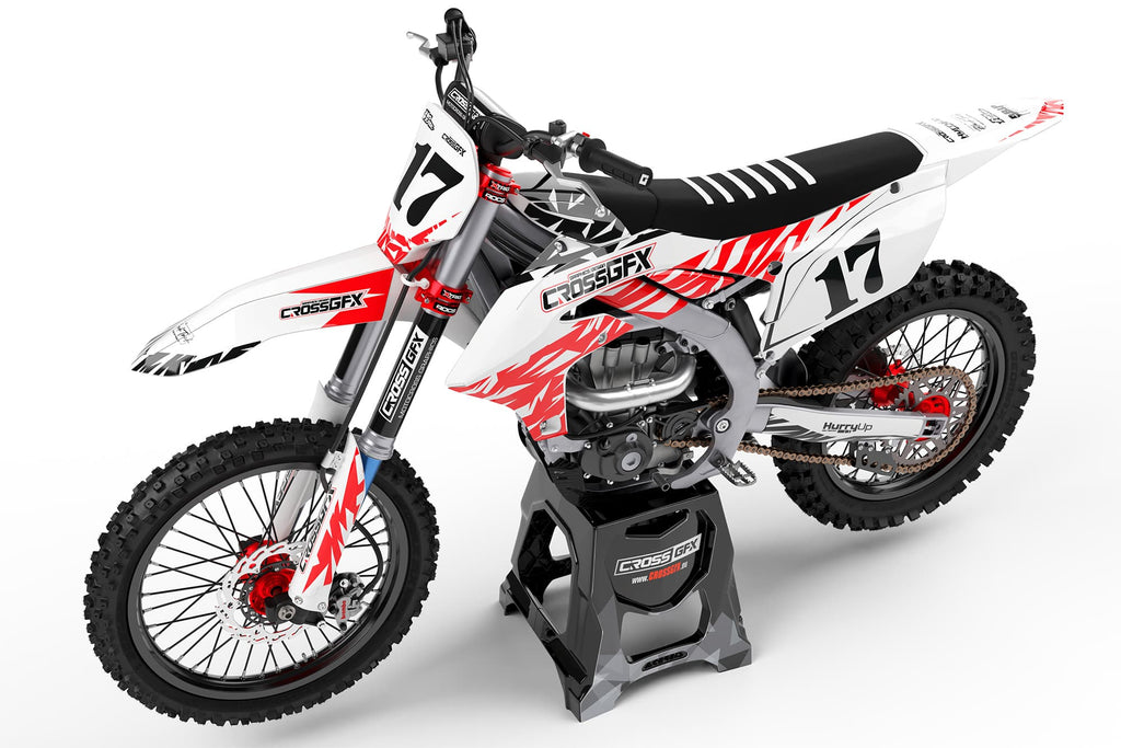 Yamaha MX Semi-Custom Graphics Kit 'Element' Red Side View