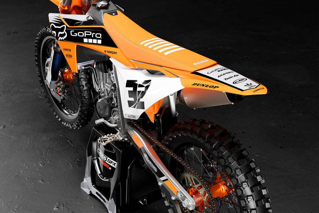 Motocross Graphics for KTM CORD Gray Promo Back View