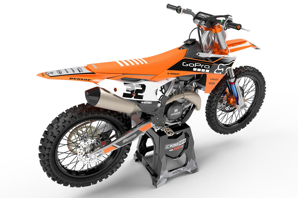 Motocross Graphics for KTM CORD Gray Rear View