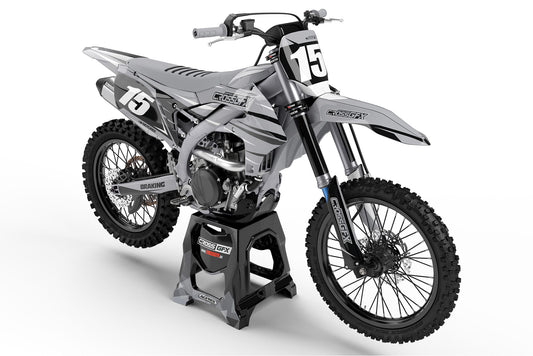 MX Custom Yamaha Graphics Kit 'APEX' Grey Front View