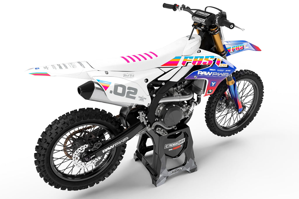 Motocross Graphics Kit Yamaha MX 'Sunshine' White Rear View