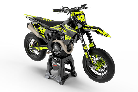Dirt Bike Graphics Kit for KTM 'VOLT' Fluorescent Front View