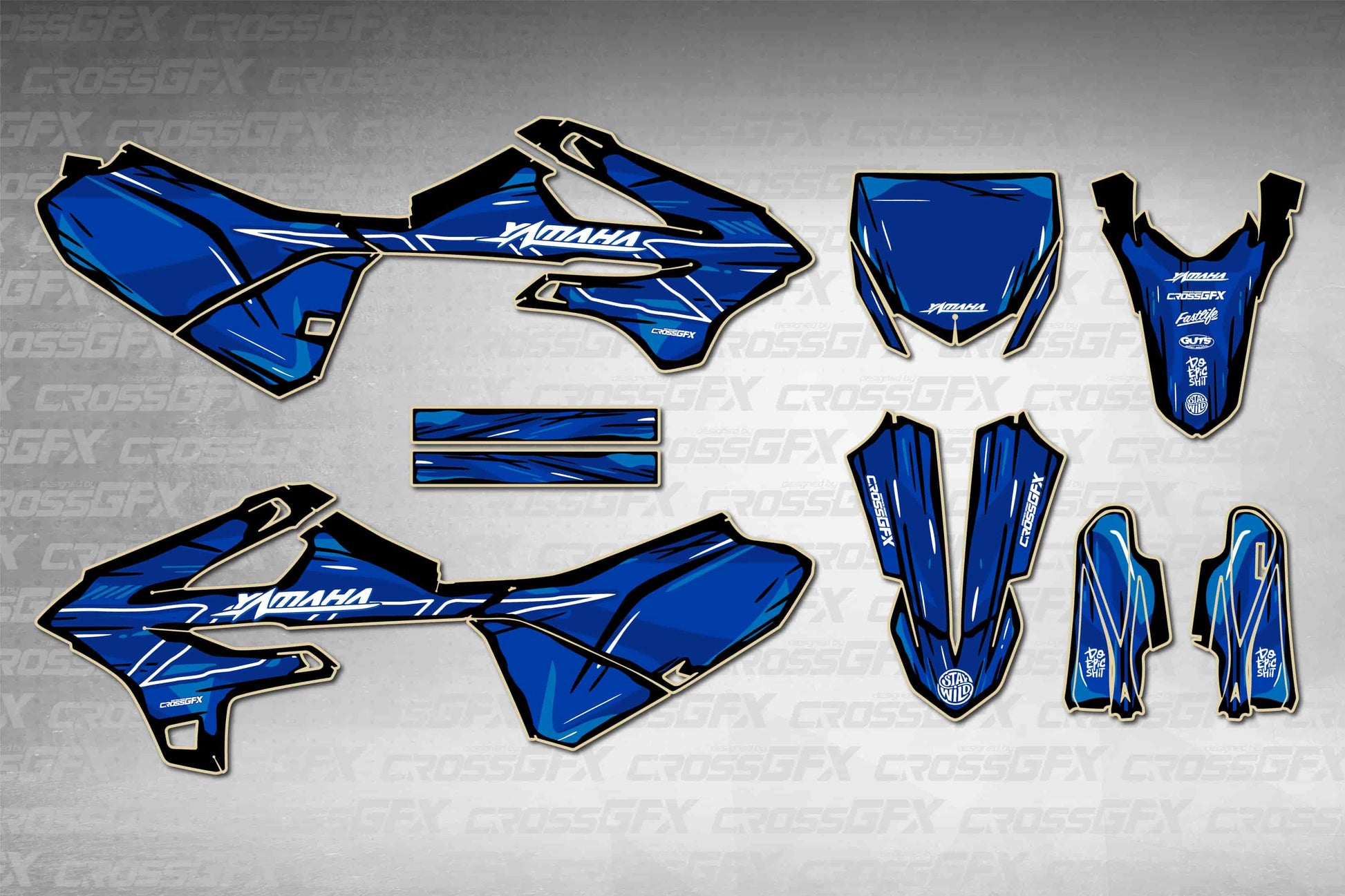 Brush Blue Graphics Kit for Yamaha YZ 85 2022-2026