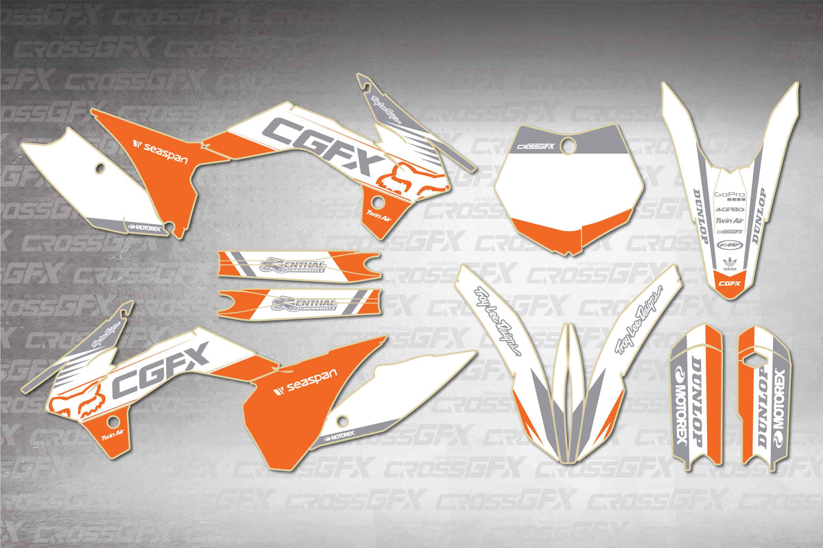 Graphics for KTM 85 SX 2013-2014 - Cord White - flat layout showing all decal pieces included