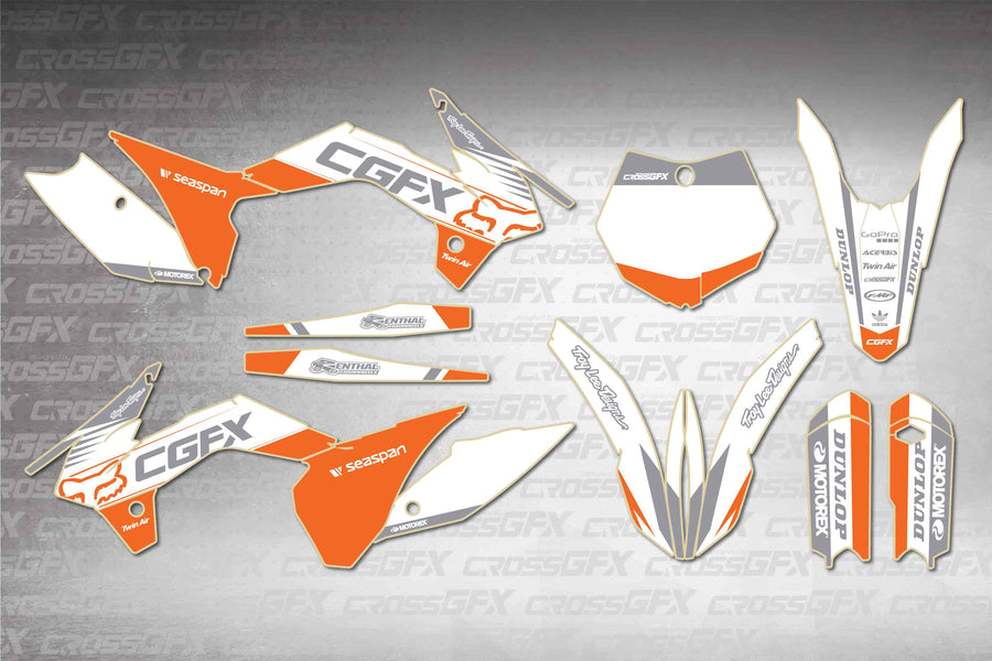 Graphics for KTM 85 SX 2015-2017 - Cord White - flat layout showing all decal pieces included