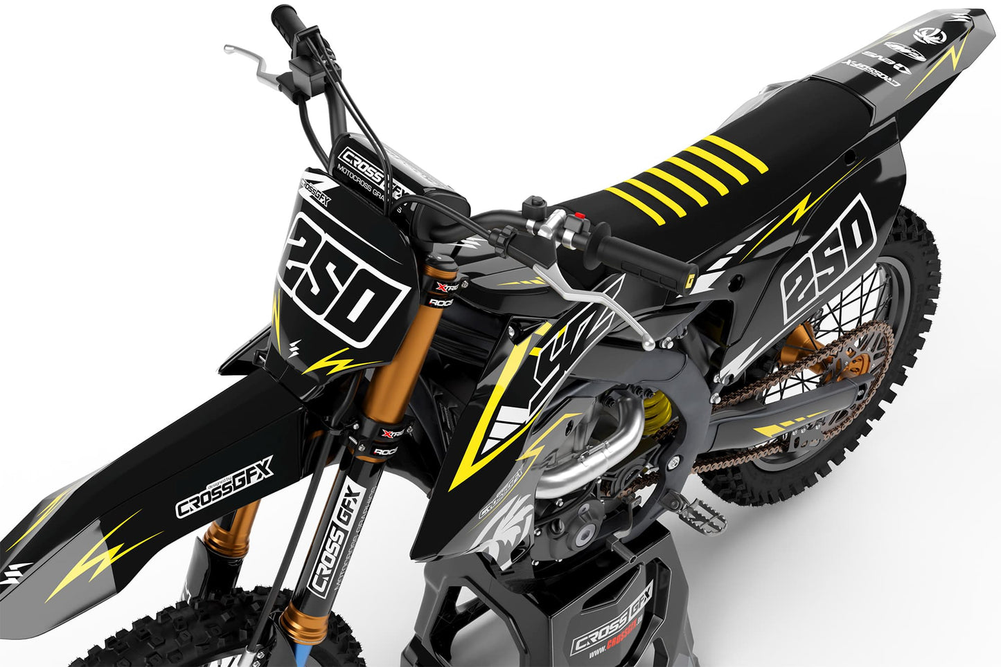 Promotional close-up of the Stroke Black semi-custom sticker kit details.