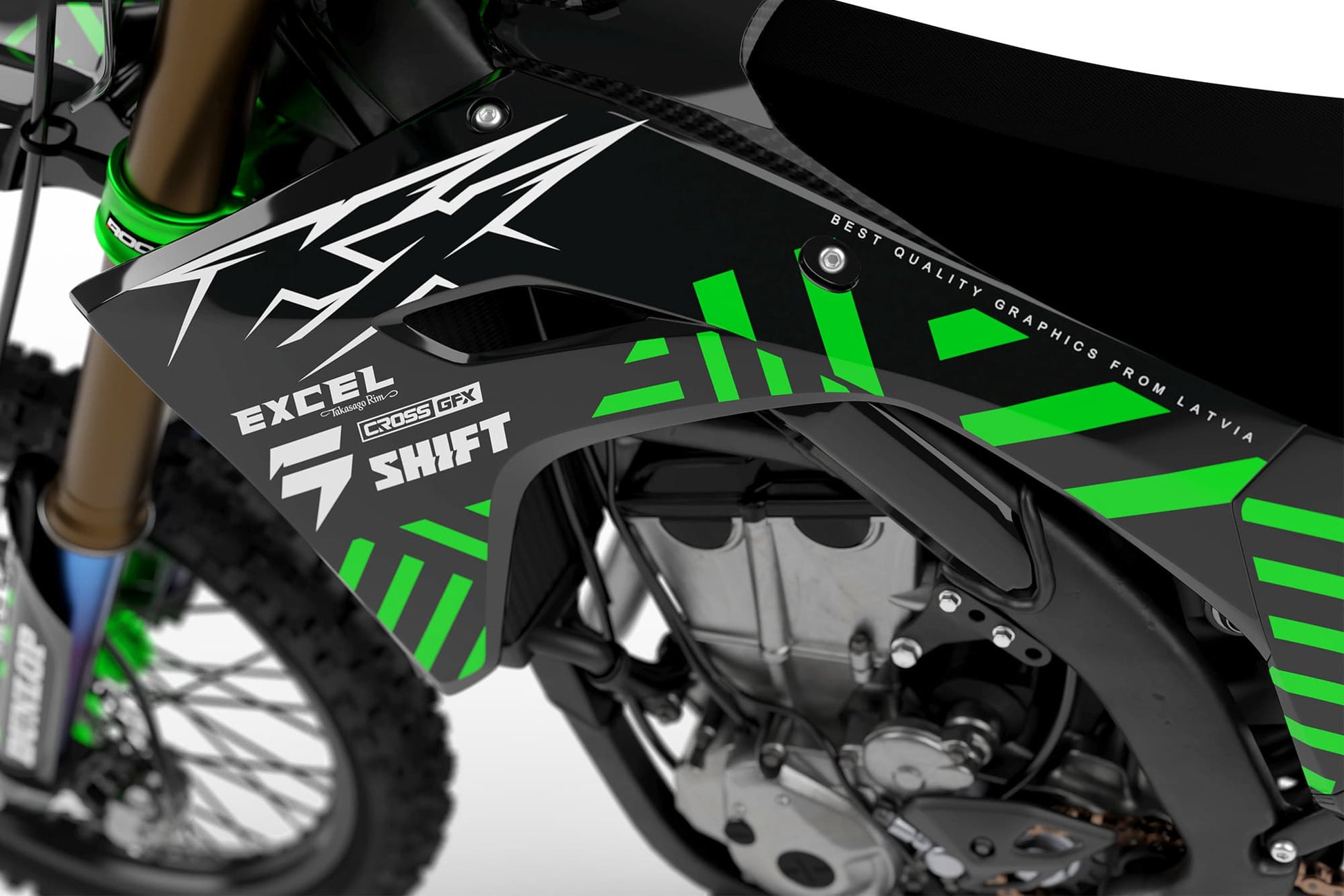 Promotional close-up of the Culture Green semi-custom sticker kit details.