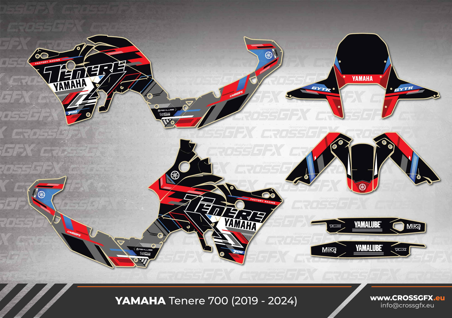 Raid Red Graphics Kit for Yamaha Tenere 700