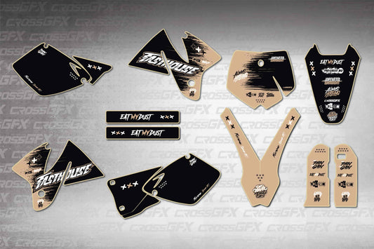 Savage Brown graphics kit for KTM SX 1998-2000 flat layout