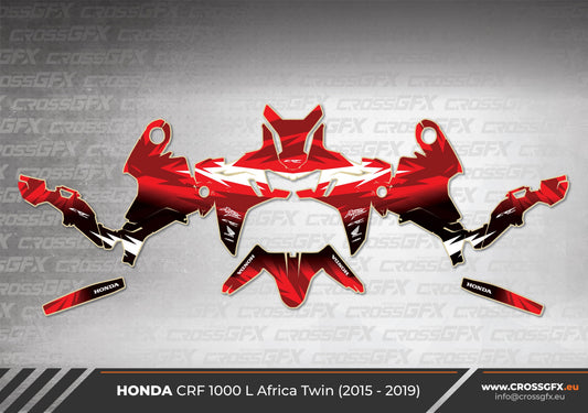 Honda CRF1000L Africa Twin Shard Red graphics kit decal layout
