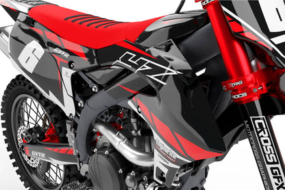 Promotional close-up of the Proline Red semi-custom sticker kit details.