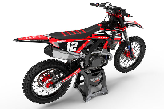Back View of Honda with Blaze Red decals
