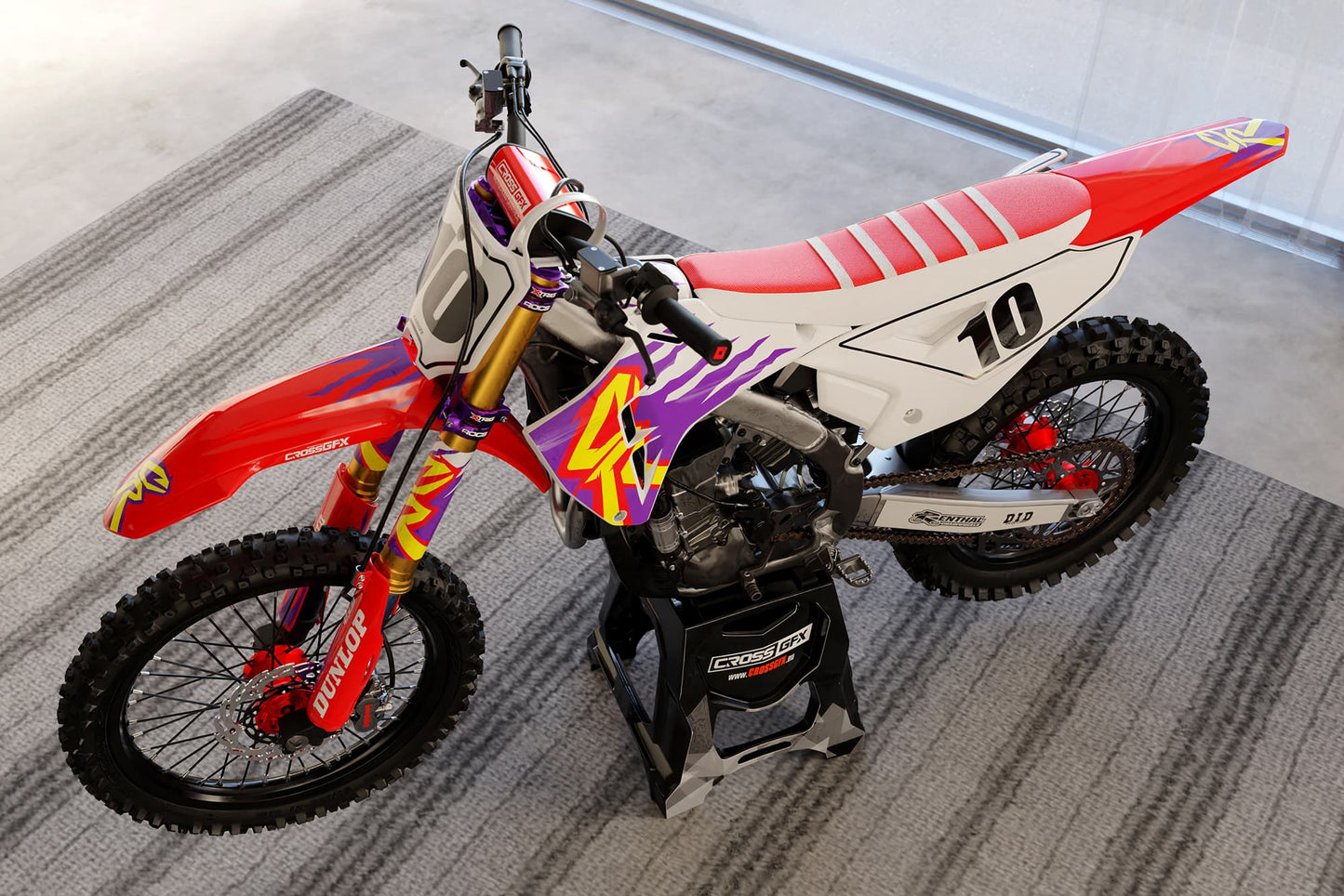 Promotional photo of the Retro 95 Red semi-custom sticker kit details.